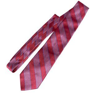 Brooks Brothers 346 Mens Silk pink & blue Stripe Design Tie 60" Long Made In USA